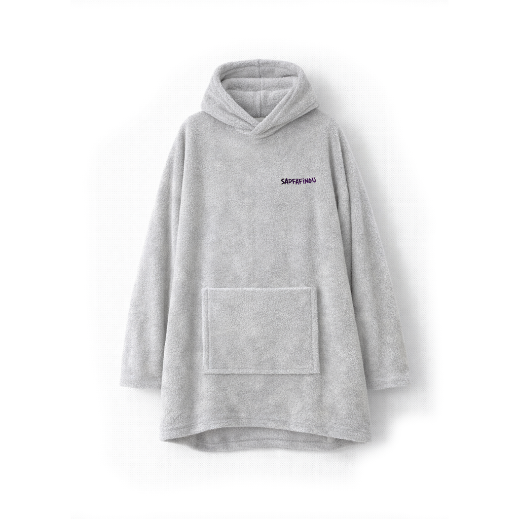 Plaid à capuche Gris clair