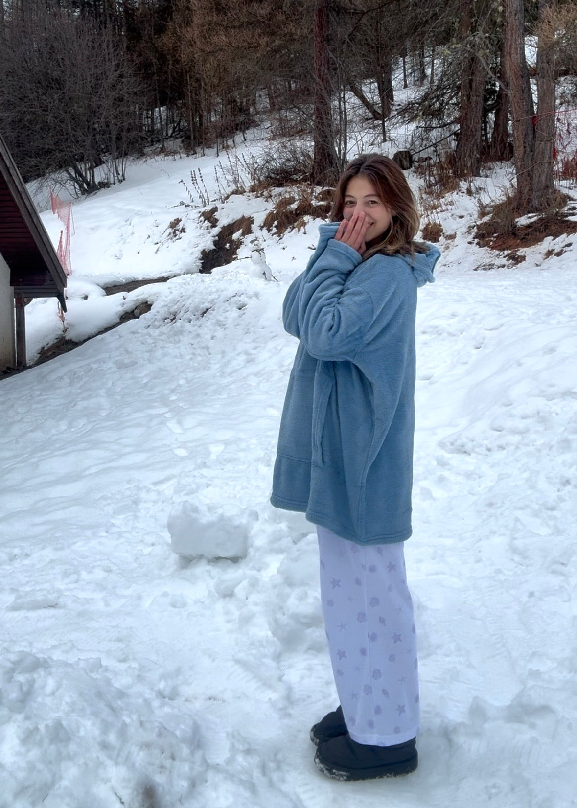 Plaid à capuche Bleu